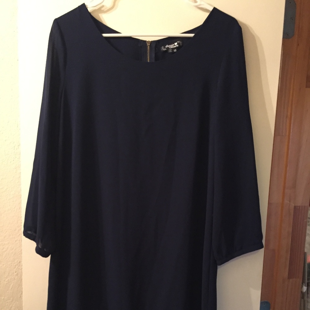Sequin Hearts Navy Dress